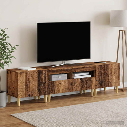 3-delt LED TV Skab DELFT Gammelt træ Konstrueret træ
