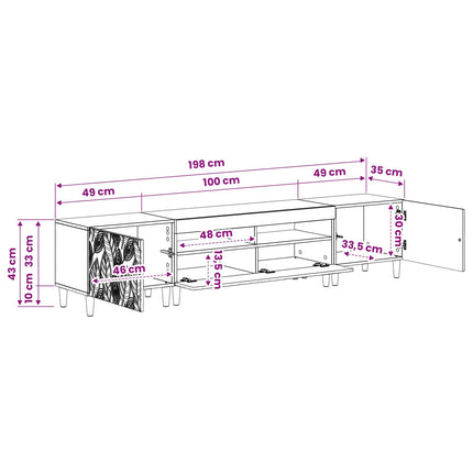 5-delt LED TV-skab Artisan-eg Konstrueret træ