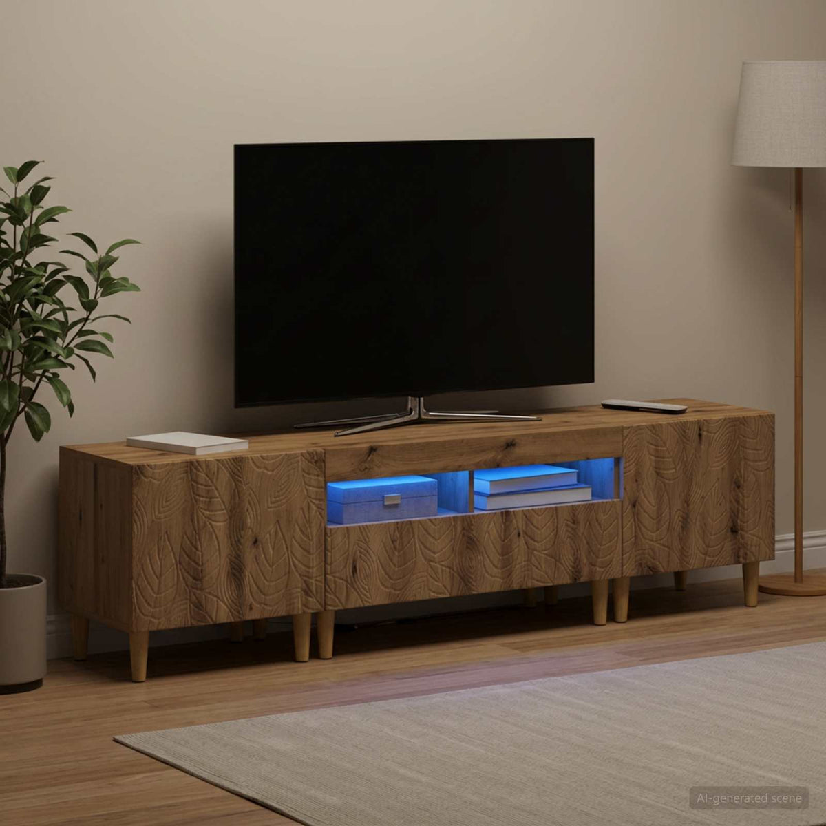 vidaXL 3-delt LED TV Skab DELFT Artisan-eg Konstrueret træ
