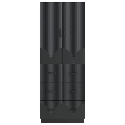 Skab Sæt 2 pcs Sort 66 x 34,5 x 87 cm Konstrueret træ