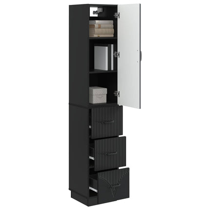 Skab Sæt 2 pcs Sort 33 x 34,5 x 87 cm Konstrueret træ
