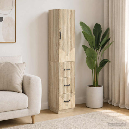 Skab Sæt 2 pcs Sonoma-eg 33 x 34,5 x 87 cm Konstrueret træ