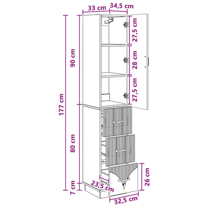 Skab Sæt 2 pcs Sonoma-eg 33 x 34,5 x 87 cm Konstrueret træ