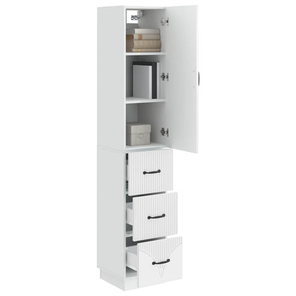 Skab Sæt 2 pcs Hvid højglans 33 x 34,5 x 87 cm Konstrueret træ
