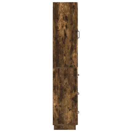 Skab Sæt 2 pcs Røget eg 33 x 34,5 x 87 cm Konstrueret træ