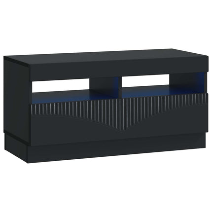 5-delt LED TV-skab Sort Konstrueret træ