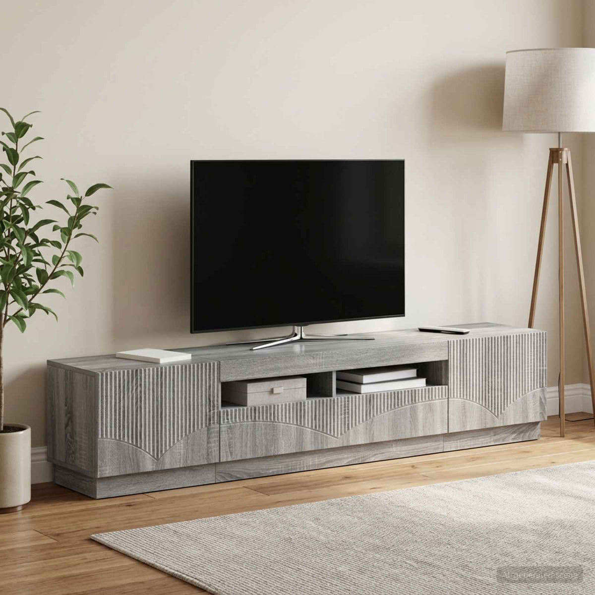 3-delt LED TV Skab HOORN 3 stk. Gr Sonoma Konstrueret tr
