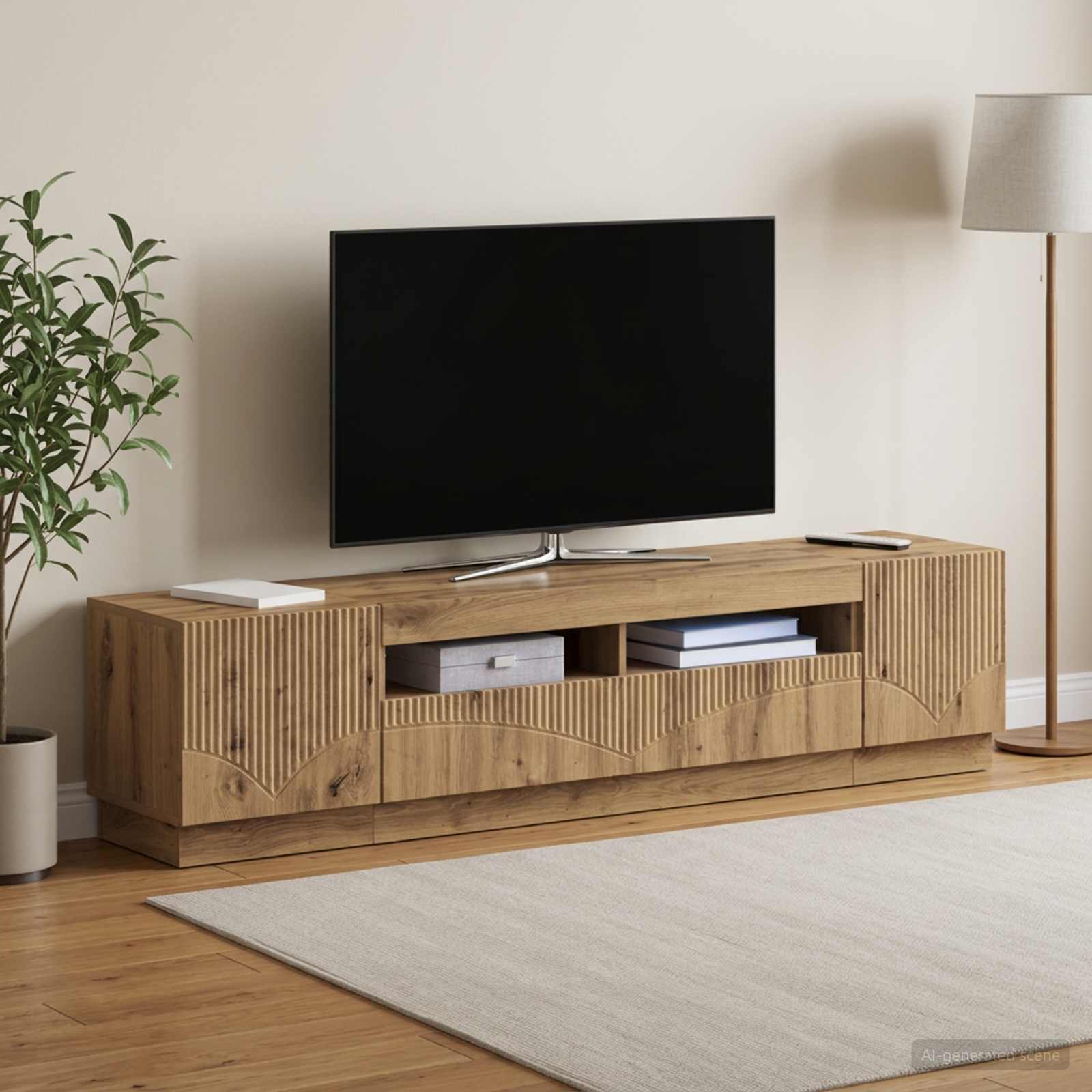 5-delt LED TV-skab Artisan-eg Konstrueret tr