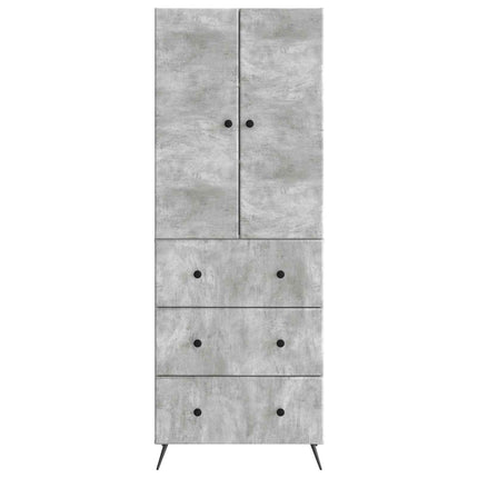 Skab Sæt 2 pcs Betongrå 66 x 34,5 x 90 cm Konstrueret træ