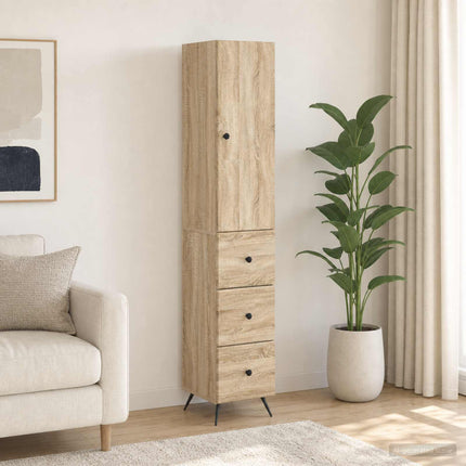 Skab Sæt 2 pcs Sonoma-eg 34,5 x 34,5 x 90 cm Konstrueret træ
