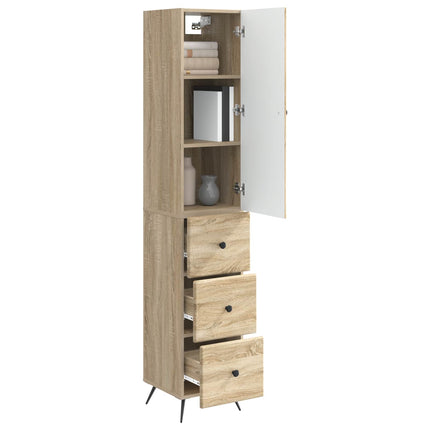 Skab Sæt 2 pcs Sonoma-eg 34,5 x 34,5 x 90 cm Konstrueret træ