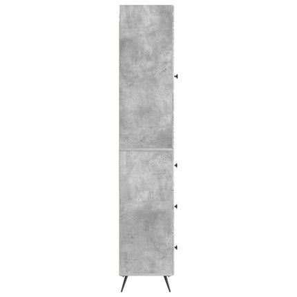 Skab Sæt 2 pcs Betongrå 34,5 x 34,5 x 90 cm Konstrueret træ