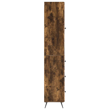 Skab Sæt 2 pcs Røget eg 34,5 x 34,5 x 90 cm Konstrueret træ