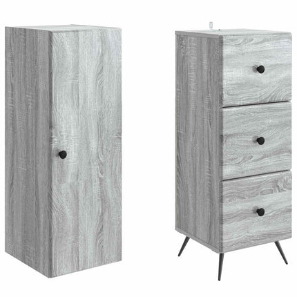 Skab Sæt 2 pcs Grå Sonoma 34,5 x 34,5 x 90 cm Konstrueret træ