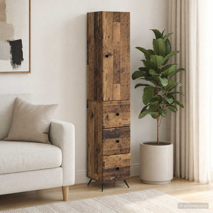 Skab Sæt 2 pcs Gammelt træ 34,5 x 34,5 x 90 cm Konstrueret træ