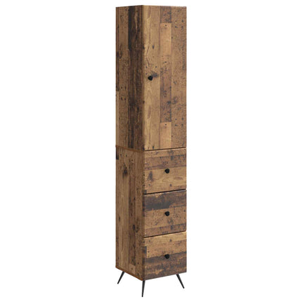 Skab Sæt 2 pcs Gammelt træ 34,5 x 34,5 x 90 cm Konstrueret træ