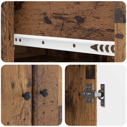 Skab Sæt 2 pcs Gammelt træ Konstrueret træ