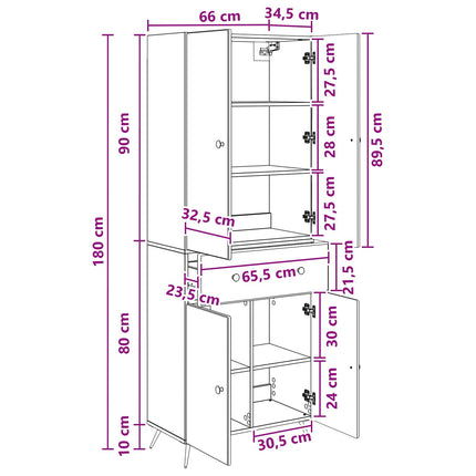 2 pcs Hvid højglans