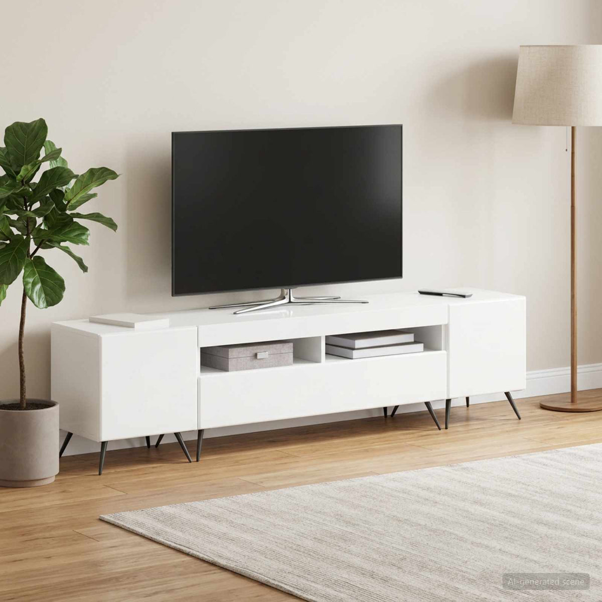 vidaXL 3-delt LED TV Skab BREDA 3 stk. Hvid højglans Konstrueret træ