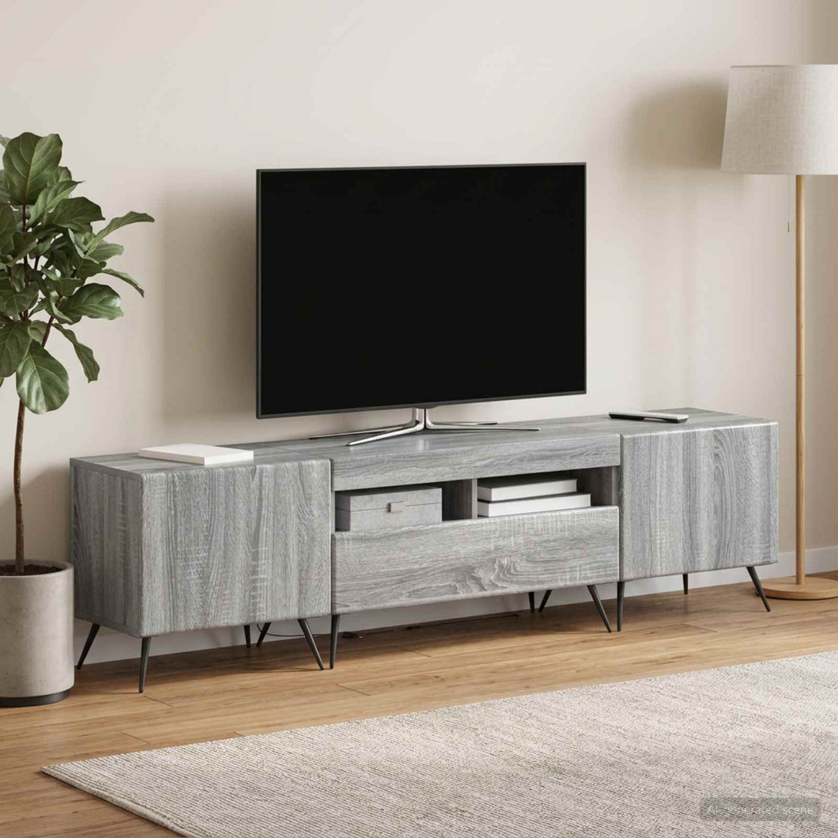 3-delt LED TV Skab BREDA 3 stk. Gr Sonoma Konstrueret tr