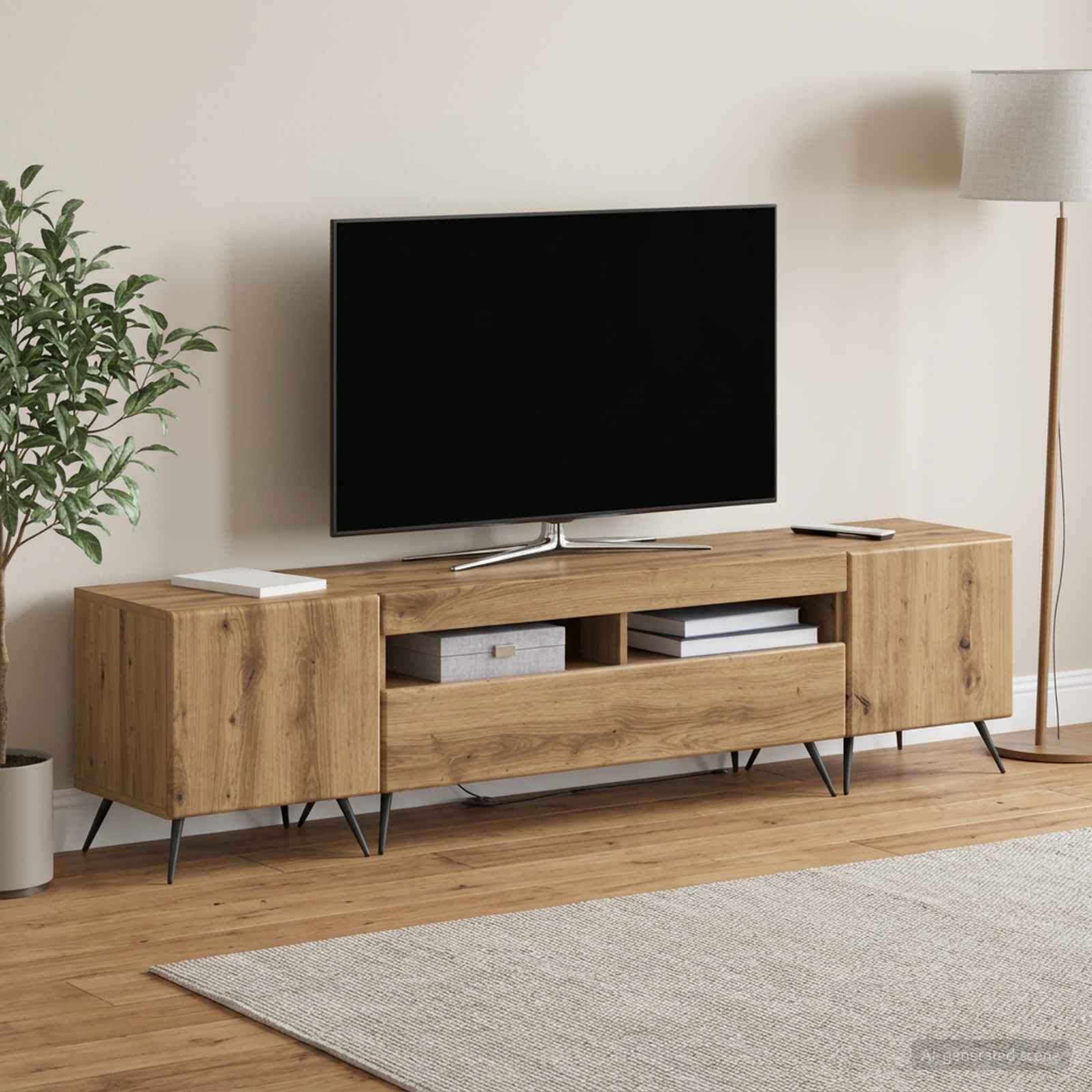 5-delt LED TV-skab Artisan-eg Konstrueret tr