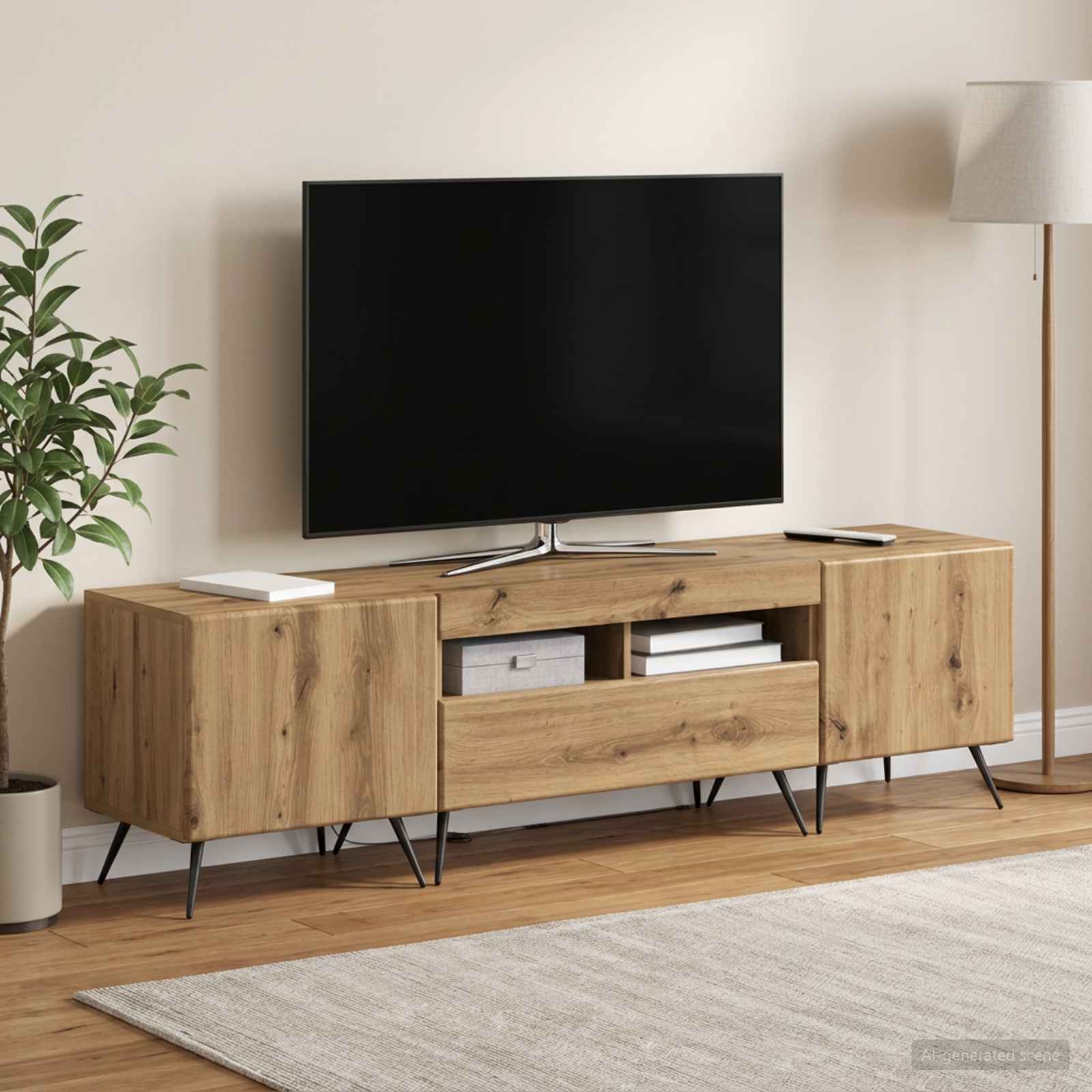 5-delt LED TV-skab Artisan-eg Konstrueret tr