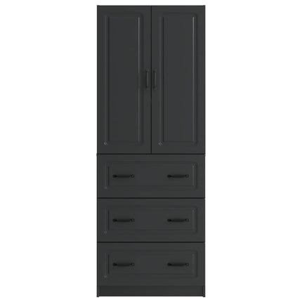 Skab Sæt 2 pcs Sort 66 x 34,5 x 87 cm Konstrueret træ
