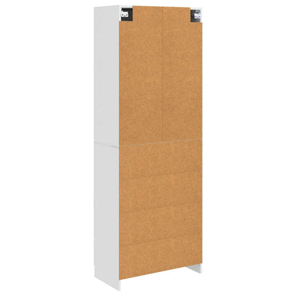 Skab Sæt 2 pcs Hvid højglans 66 x 34,5 x 87 cm Konstrueret træ