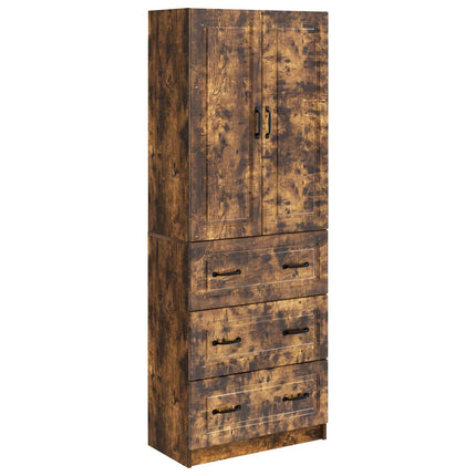Skab Sæt 2 pcs Røget eg 66 x 34,5 x 87 cm Konstrueret træ