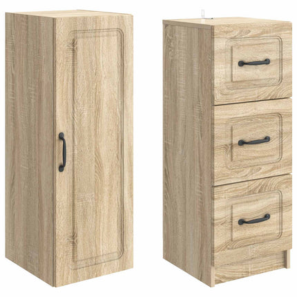 Skab Sæt 2 pcs Sonoma-eg 33 x 34,5 x 87 cm Konstrueret træ
