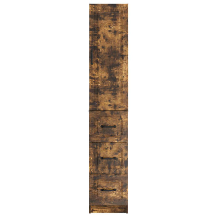 Skab Sæt 2 pcs Røget eg 33 x 34,5 x 87 cm Konstrueret træ