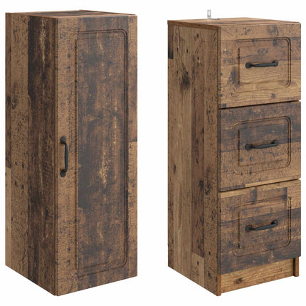 Skab Sæt 2 pcs Gammelt træ 33 x 34,5 x 87 cm Konstrueret træ