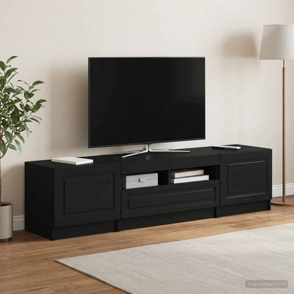 LED TV-skab UTRECHT 3 stk. Sort Konstrueret træ