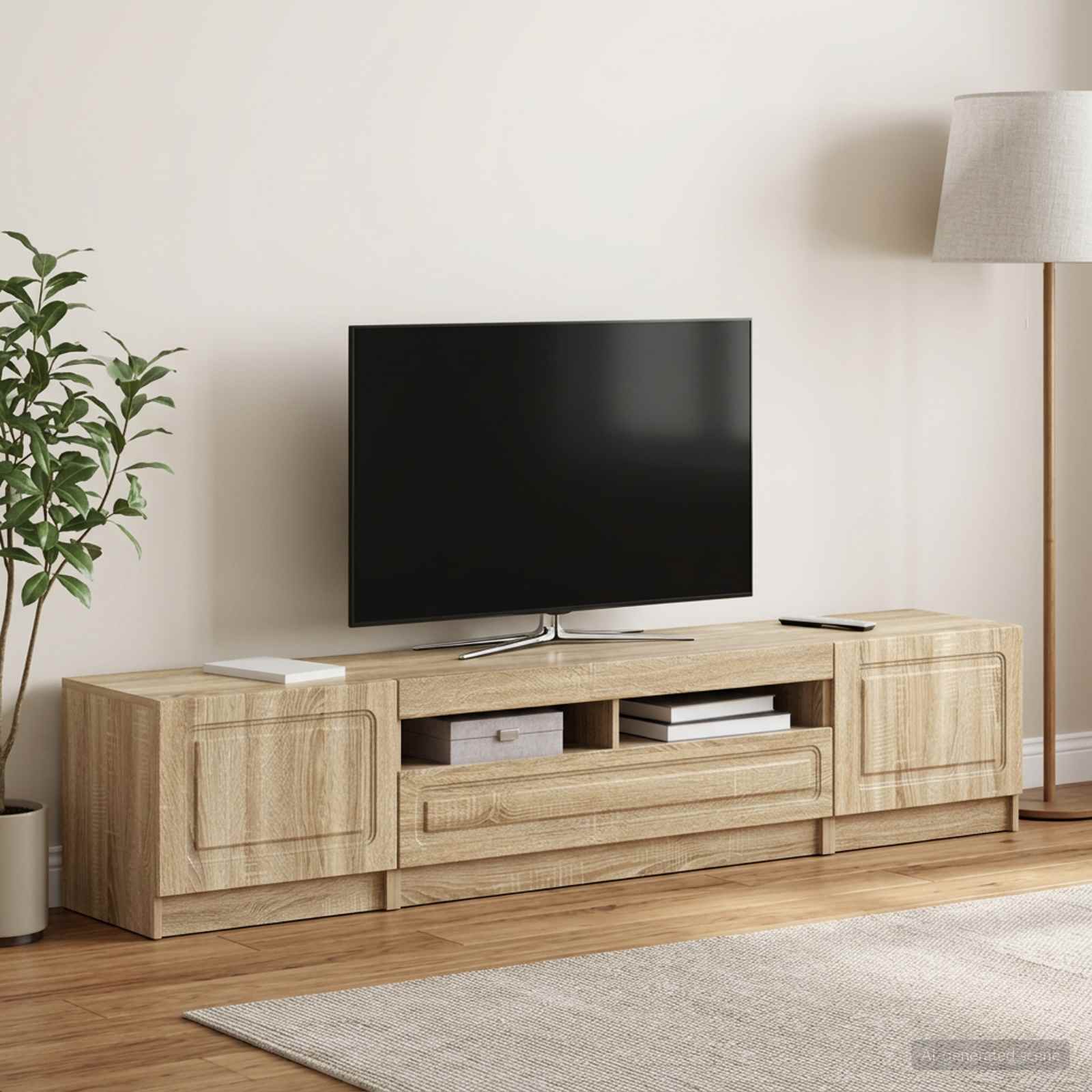 5-delt LED TV-skab Sonoma-eg Konstrueret tr