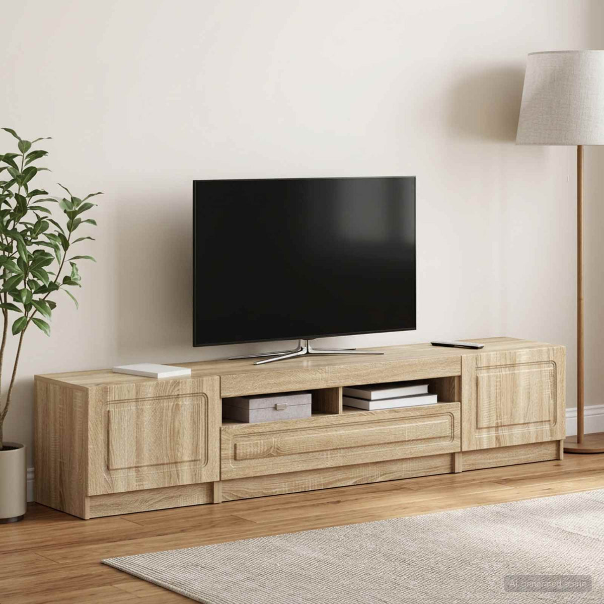 5-delt LED TV-skab Sonoma-eg Konstrueret tr