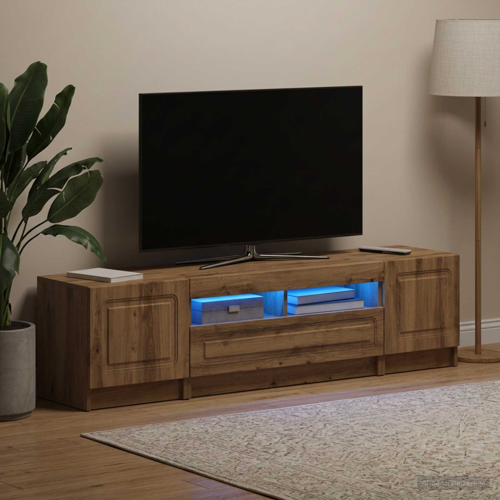 5-delt LED TV-skab Artisan-eg Konstrueret tr