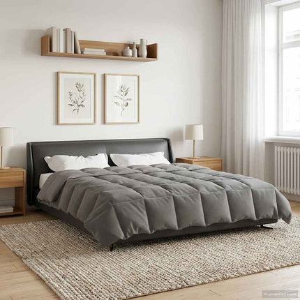 Helårs dyne Quilting Lysegrå 220 x 260 cm Mikrofiber