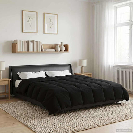 Helårs dyne Quilting Sort 240 x 260 cm Mikrofiber