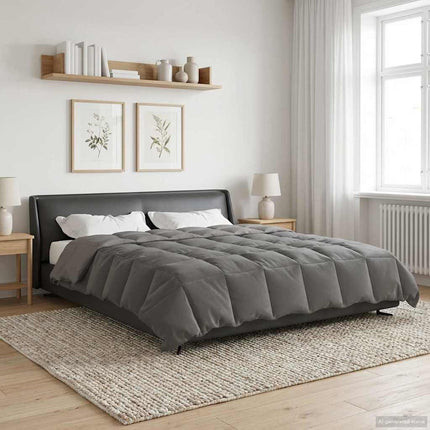 Vinter dyne Quilting Lysegrå 200 x 240 cm Mikrofiber