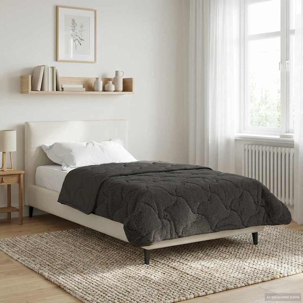 Sommer dyne Antracit 140 x 220 cm Mikrofiber og Teddy fleece