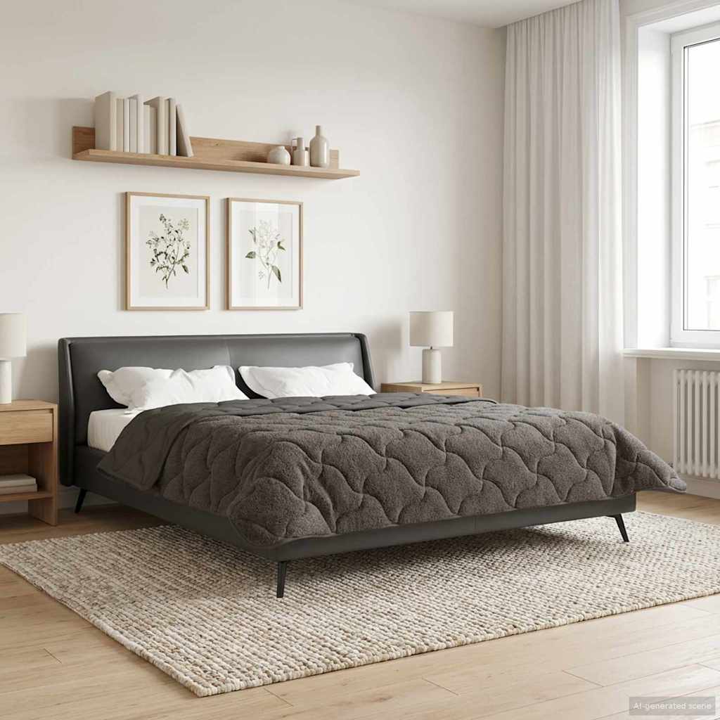 Sommer dyne Antracit 220 x 240 cm Mikrofiber og Teddy fleece