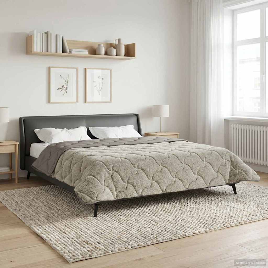 Sommer dyne Lysegrå 240 x 260 cm Mikrofiber og Teddy fleece