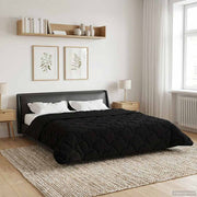 Sommer dyne Sort 200 x 240 cm Mikrofiber og Teddy fleece