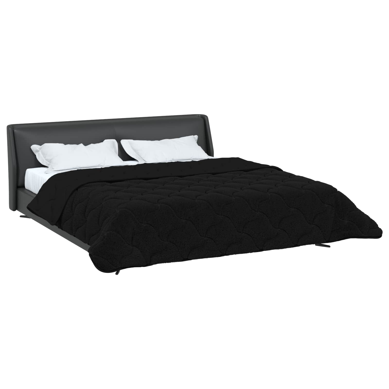 Sommer dyne Sort 200 x 240 cm Mikrofiber og Teddy fleece
