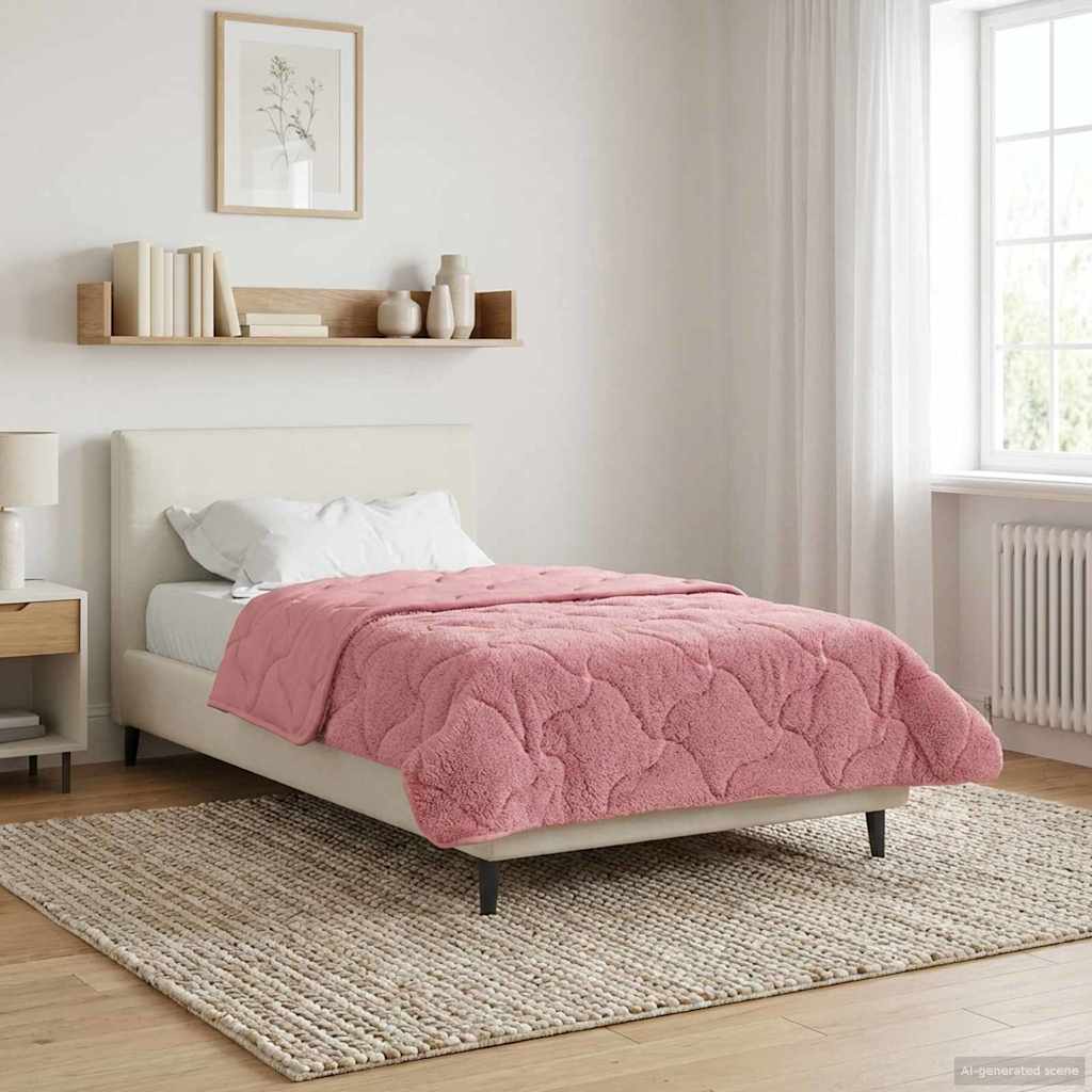 Sommer dyne Lyserød 140 x 220 cm Mikrofiber og Teddy fleece