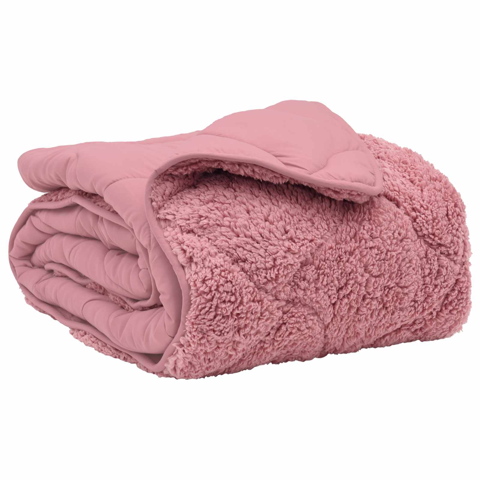 Sommer dyne Lyserød 200 x 200 cm Mikrofiber og Teddy fleece