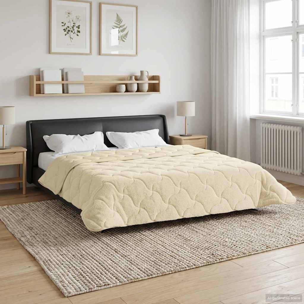 Sommer dyne Creme 200 x 240 cm Mikrofiber og Teddy fleece