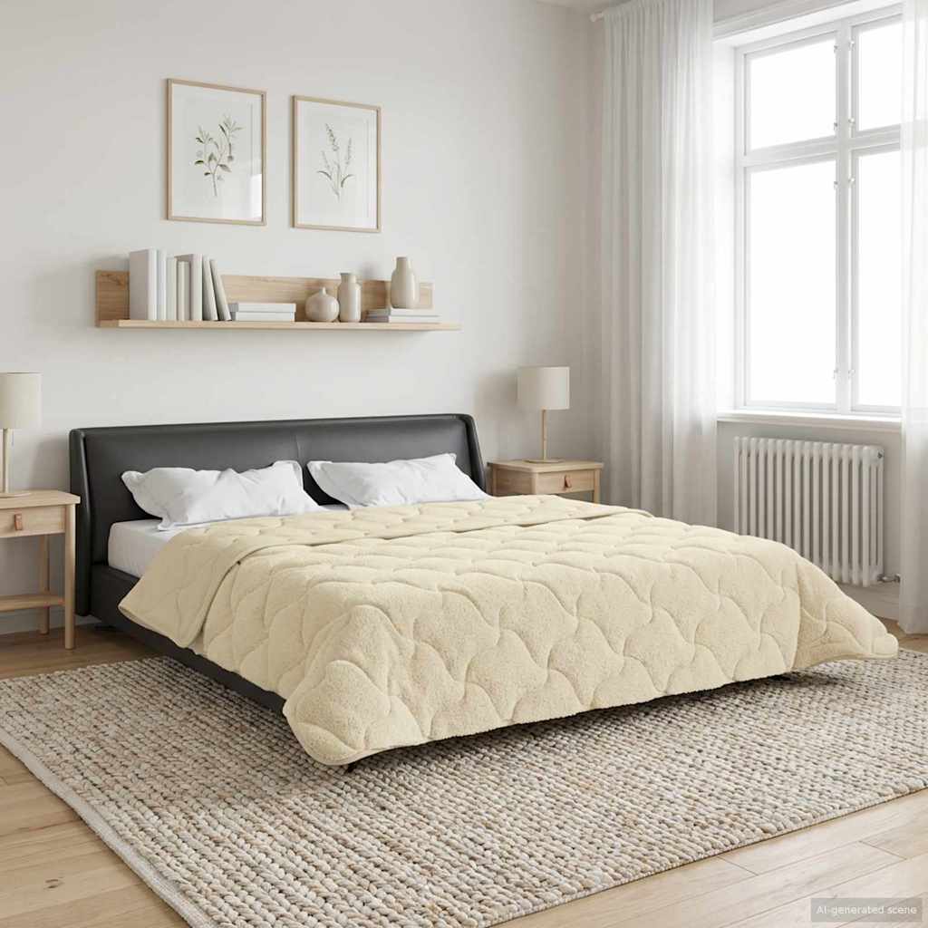 Sommer dyne Creme 240 x 260 cm Mikrofiber og Teddy fleece