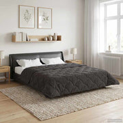 Helårs dyne Antracit 220 x 240 cm Mikrofiber og Teddy fleece