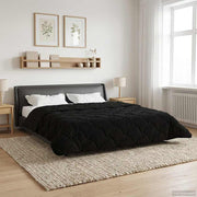 Helårs dyne Sort 200 x 240 cm Mikrofiber og Teddy fleece